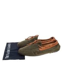 Pre Owned Ralph Lauren Green Suede and Leather Loafers Size 41