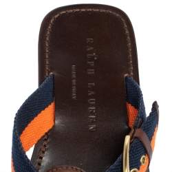 Pre Owned Ralph Lauren  Multicolor Canvas And Leather Thong Sandals Size 42