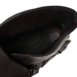 Pre Owned Ralph Lauren Black Leather Buckle Detail Ankle Boots Size 43