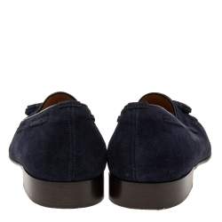 Pre Owned Ralph Lauren Navy Blue Suede Slip On Loafers Size 44.5