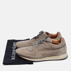 Ralph Lauren Grey Suede and Mesh Low-Top Sneakers Size 42