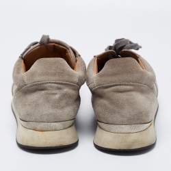 Ralph Lauren Grey Suede and Mesh Low-Top Sneakers Size 42
