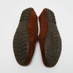 Pre Owned Ralph Lauren Brown Suede Penny Loafers Size 44