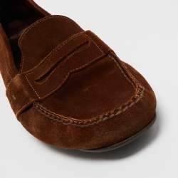 Pre Owned Ralph Lauren Brown Suede Penny Loafers Size 44