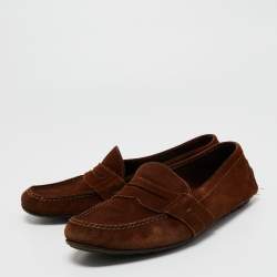 Pre Owned Ralph Lauren Brown Suede Penny Loafers Size 44