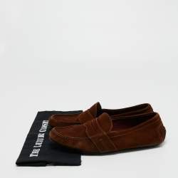 Pre Owned Ralph Lauren Brown Suede Penny Loafers Size 44