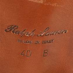 Pre Owned Ralph Lauren Metallic Gold Leather Tassel Detail Loafers Size 40