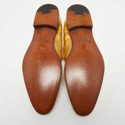 Pre Owned Ralph Lauren Metallic Gold Leather Tassel Detail Loafers Size 40