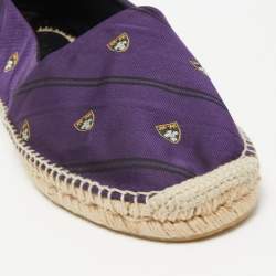 Pre Owned Ralph Lauren Purple Printed Fabric Slip On Espadrilles Loafers Size 41