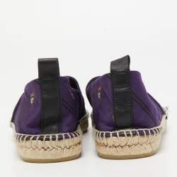 Pre Owned Ralph Lauren Purple Printed Fabric Slip On Espadrilles Loafers Size 41