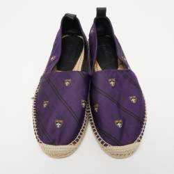 Pre Owned Ralph Lauren Purple Printed Fabric Slip On Espadrilles Loafers Size 41
