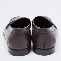 Pre Owned Ralph Lauren Dark Brown Leather Penny Loafers Size 43.5 