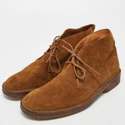 Pre Owned Ralph Lauren Brown Suede Ankle High Boots Size 44