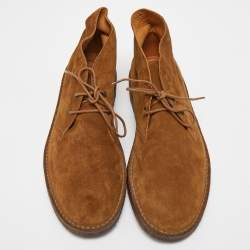 Pre Owned Ralph Lauren Brown Suede Ankle High Boots Size 44
