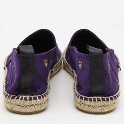 Pre Owned Ralph Lauren Purple Printed Fabric Slip On Espadrilles Loafers Size 45