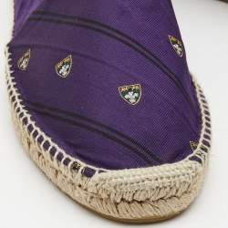 Pre Owned Ralph Lauren Purple Printed Fabric Slip On Espadrilles Loafers Size 45