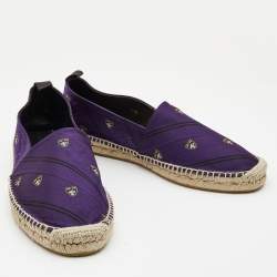 Pre Owned Ralph Lauren Purple Printed Fabric Slip On Espadrilles Loafers Size 45