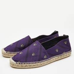 Pre Owned Ralph Lauren Purple Printed Fabric Slip On Espadrilles Loafers Size 45