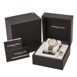 مملوكة مسبقًا Raymond Weil Cream Two-Tone Stainless Steel Tango Chronograph 4891 Men's Wristwatch 40 mm