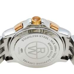 مملوكة مسبقًا Raymond Weil Cream Two-Tone Stainless Steel Tango Chronograph 4891 Men's Wristwatch 40 mm
