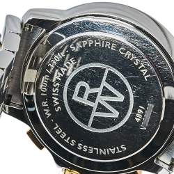 مملوكة مسبقًا Raymond Weil Cream Two-Tone Stainless Steel Tango Chronograph 4891 Men's Wristwatch 40 mm