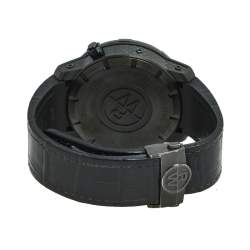 Pre Owned ساعة يد رجالية ريموند ويل نابوكو 7810 جلد ستانلس ستيل مطلي پي ڨي دي تيتانيوم سوداء 46 مم