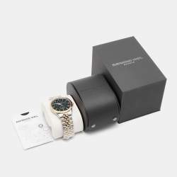 Raymond Weil Black Two-Tone Stainless Steel Freelancer 2738-STP-20001 Men's Wristwatch 42 mm