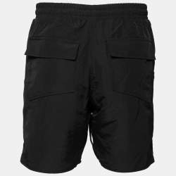 Rhude Black Synthetic Logo Printed Shorts M