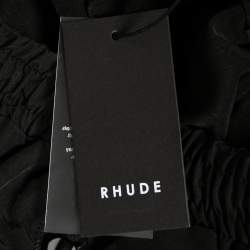Rhude Black Synthetic Logo Printed Shorts M