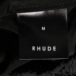 Rhude Black Synthetic Logo Printed Shorts M