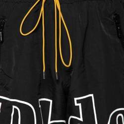Rhude Black Synthetic Logo Printed Shorts M