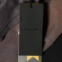 Rhude Vintage Grey Cotton Off Road Print Crew Neck Raceway T-Shirt M