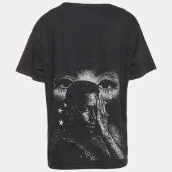 Pre Owned Rhude Black Graphic Print Cotton Relaxed Fit Beauty T-Shirt M