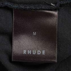 Pre Owned Rhude Black Graphic Print Cotton Relaxed Fit Beauty T-Shirt M