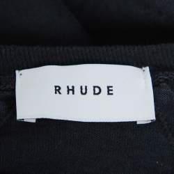 Rhude Black Graphic Printed Cotton Washed Out Effect Oversized T-Shirt M