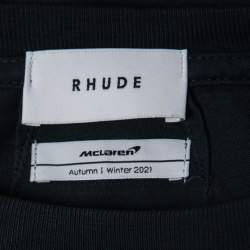 Rhude Grey Cotton Logo Printed Short Sleeve T-Shirt M