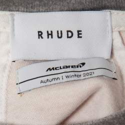 Rhude X McClaren Orange Rcing Team Print Cotton Crew Neck T-Shirt M