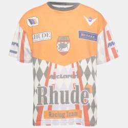 Rhude X McClaren Orange Rcing Team Print Cotton Crew Neck T-Shirt M
