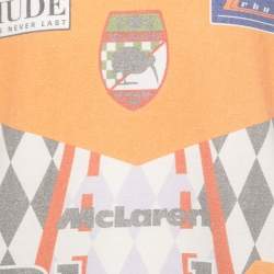 Rhude X McClaren Orange Rcing Team Print Cotton Crew Neck T-Shirt M