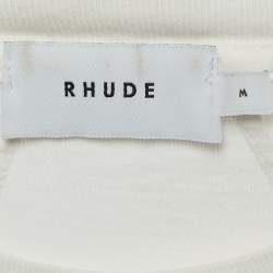 مملوكة مسبقًا Rhude Off-White Racing Print Cotton Half Sleeve T-Shirt M
