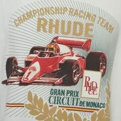 مملوكة مسبقًا Rhude Off-White Racing Print Cotton Half Sleeve T-Shirt M