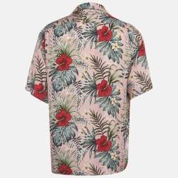 Rhude Pink Tropical Print Hawaiian Shirt L