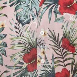 Rhude Pink Tropical Print Hawaiian Shirt L