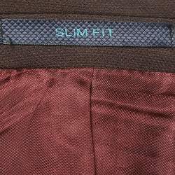 Pre Owned Ricci Di Napoli Burgundy Wool Slim Fit Suit Set XXL/XL 