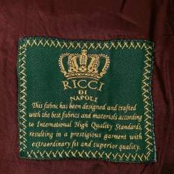 Pre Owned Ricci Di Napoli Burgundy Wool Slim Fit Suit Set XXL/XL 