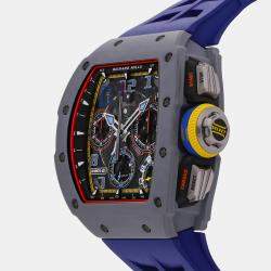Pre Owned Richard Mille RM65-01 Split Chronograph RM65-01 FQ Automatic Black Quartz Carbon Men's Wristwatch 50mm