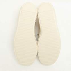 Rick Owens White Canvas and Nylon Overlay Low Top Sneakers Size 45