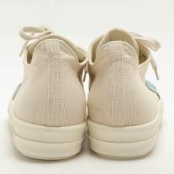 Rick Owens White Canvas and Nylon Overlay Low Top Sneakers Size 45