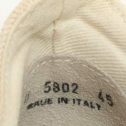 Rick Owens White Canvas and Nylon Overlay Low Top Sneakers Size 45