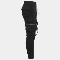 Pre Owned Rick Owens Black Cotton Knit Mastodon Cargo Pants XL
